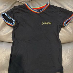 Black crop tee with rainbow ends from forever 21